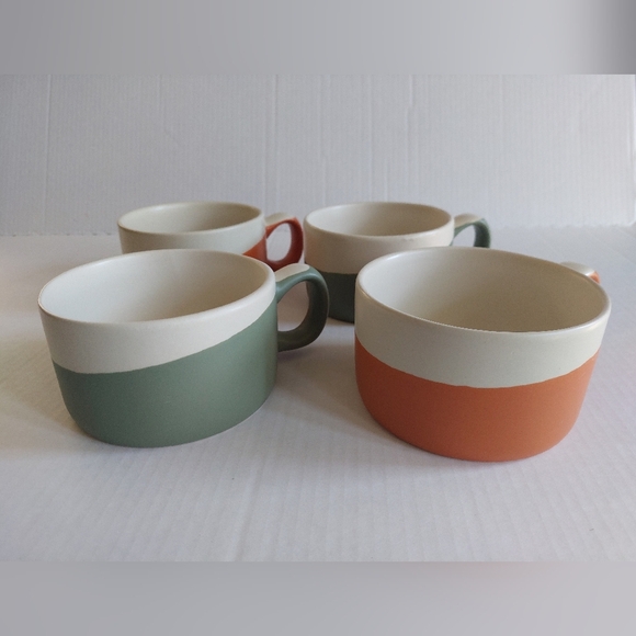 New Set Of 4 FALL SOUP Mugs Bowls Oversized Coffee Cup DASH THAT BRAND (B) - Picture 2 of 6